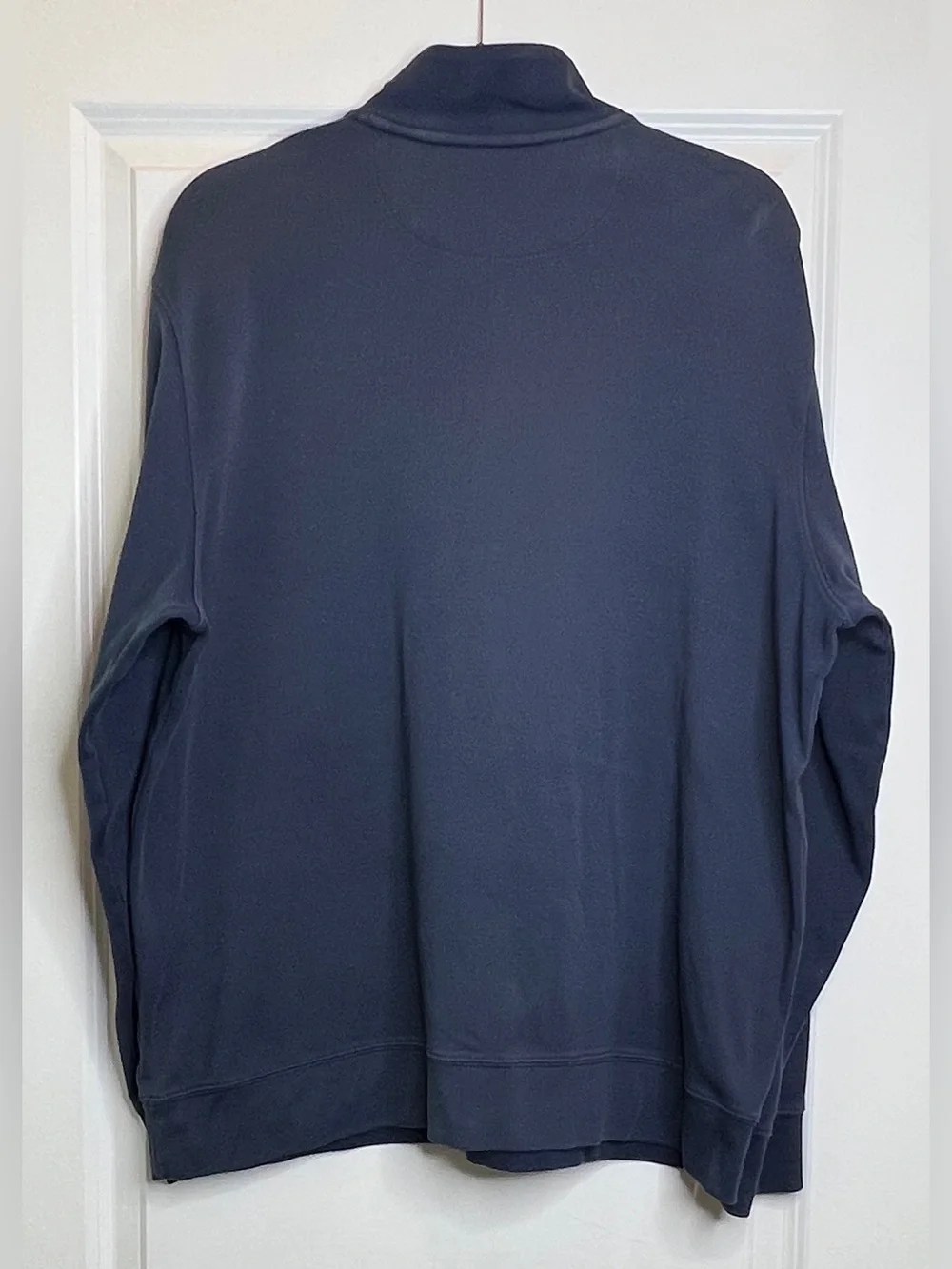 Vineyard Vines Mens L Navy Blue Saltwater 1/4 Zip Cotton Pullover Sweater